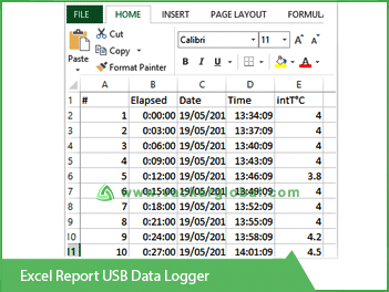 Excel Report USB Data Logger Vacker UAE